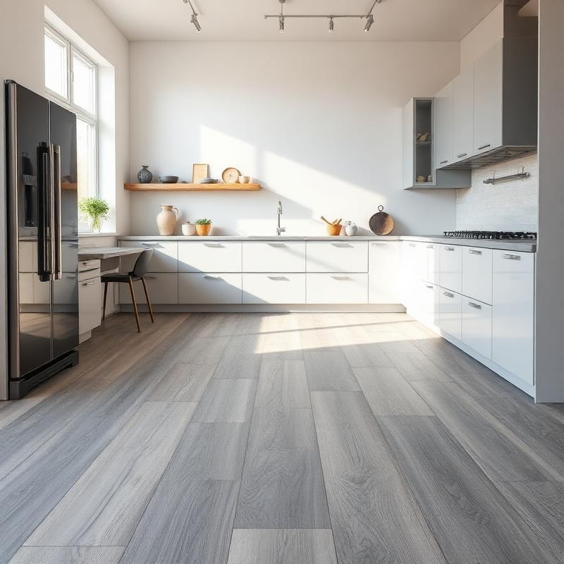 Detail of premium luxury vinyl plank flooring